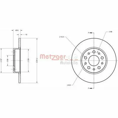 METZGER 6110828 Disco Freno Esclusivo