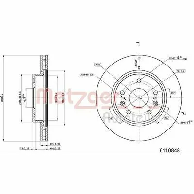 Subito Disponibile METZGER 6110848 Disco Freno