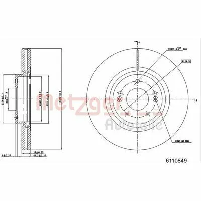 METZGER 6110849 Disco Freno Spedizione Espresso