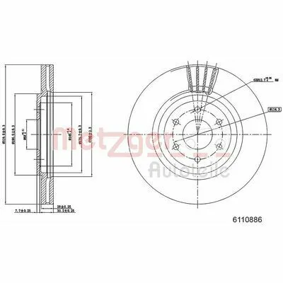 Super Prezzo METZGER 6110886 Disco Freno