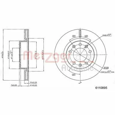 METZGER 6110895 Disco Freno Ordina Subito