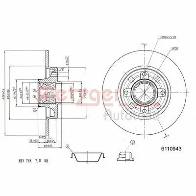 Promo Stagionale METZGER 6110943 Disco Freno