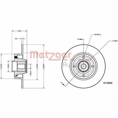 Saldi METZGER 6110946 Disco Freno