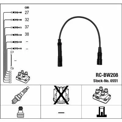 Promozione Esclusiva NGK 0551 Cavo Accensione