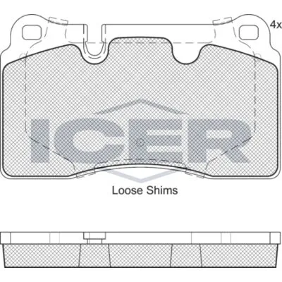 Nuovo Arrivo ICER 181789 Kit Pastiglie Freno, Freno a Disco
