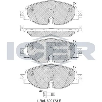 ICER 182111-204 Kit Pastiglie Freno, Freno a Disco Non Perdere