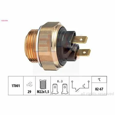 Consegna Rapida EPS Made in Italy - OE Equivalent 1.850.004 Sensore, Temperatura Refrigerante