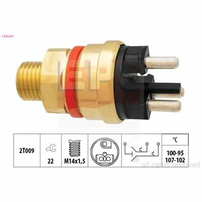 Consegna Rapida EPS Made in Italy - OE Equivalent 1.850.637 Sensore, Temperatura Refrigerante