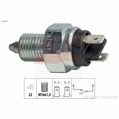 EPS Made in Italy - OE Equivalent 1.860.001 Interruttore, Luce di Retromarcia Pagamento Sicuro