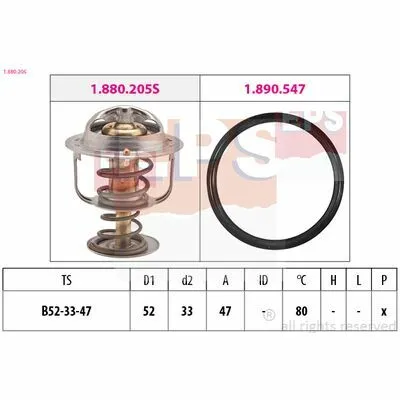 Prezzo Conveniente EPS Made in Italy - OE Equivalent 1.880.205 Termostato, Refrigerante