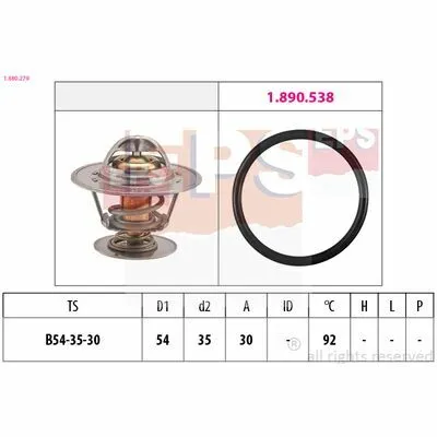 Consegna Rapida EPS Made in Italy - OE Equivalent 1.880.279 Termostato, Refrigerante
