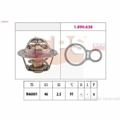 Ultimissimo Modello EPS Made in Italy - OE Equivalent 1.880.524 Termostato, Refrigerante