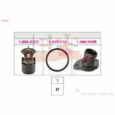 EPS Made in Italy - OE Equivalent 1.880.559K Termostato, Refrigerante Più Venduto