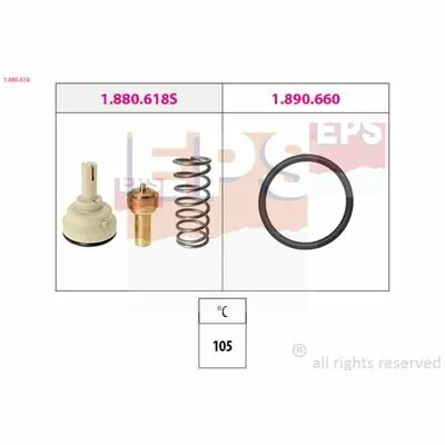 Consegna Rapida EPS Made in Italy - OE Equivalent 1.880.618 Termostato, Refrigerante