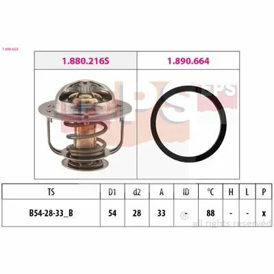 Vendita Finale EPS Made in Italy - OE Equivalent 1.880.658 Termostato, Refrigerante