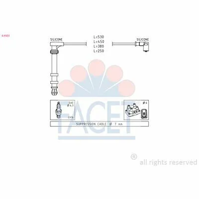 Prezzo Conveniente FACET Made in Italy - OE Equivalent 4.9503 Cavo Accensione