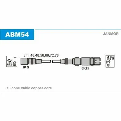 Reso Gratuito JANMOR ABM54 Cavo Accensione