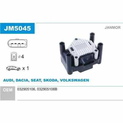 Nuova Collezione JANMOR JM5045 Bobina d‘Accensione