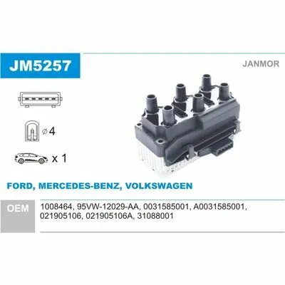Economico JANMOR JM5257 Bobina d‘Accensione
