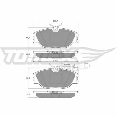 TOMEX BRAKES TX 12-44 Kit Pastiglie Freno, Freno a Disco Ultimissimo Modello