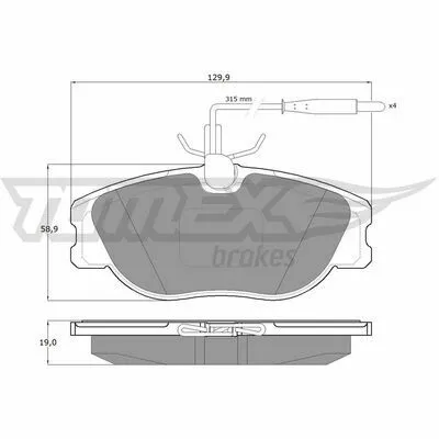 Vendita Finale TOMEX BRAKES TX 12-442 Kit Pastiglie Freno, Freno a Disco