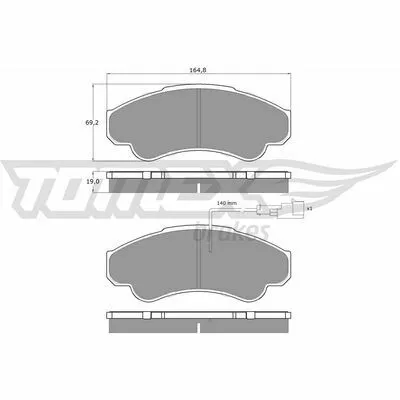 Offerta Limitata TOMEX BRAKES TX 12-47 Kit Pastiglie Freno, Freno a Disco