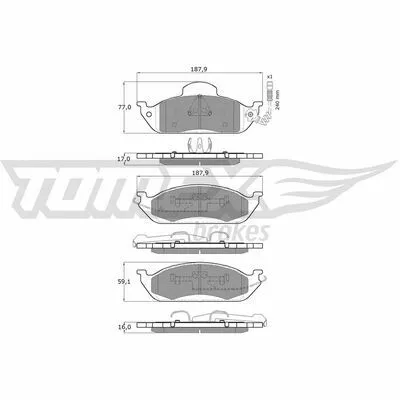 TOMEX BRAKES TX 12-83 Kit Pastiglie Freno, Freno a Disco Nuova Collezione