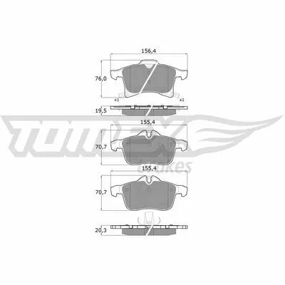 Reso Gratuito TOMEX BRAKES TX 13-00 Kit Pastiglie Freno, Freno a Disco