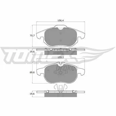 Popolare TOMEX BRAKES TX 13-04 Kit Pastiglie Freno, Freno a Disco