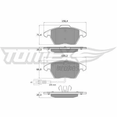 TOMEX BRAKES TX 13-11 Kit Pastiglie Freno, Freno a Disco Pagamento Sicuro