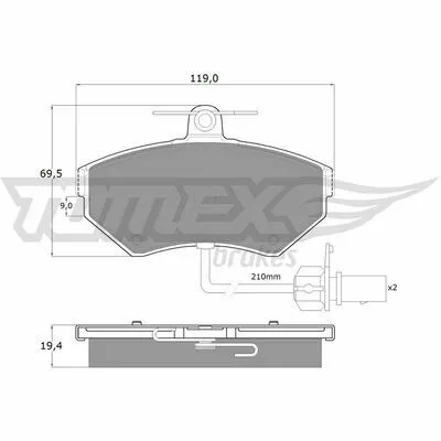 TOMEX BRAKES TX 13-121 Kit Pastiglie Freno, Freno a Disco Affare