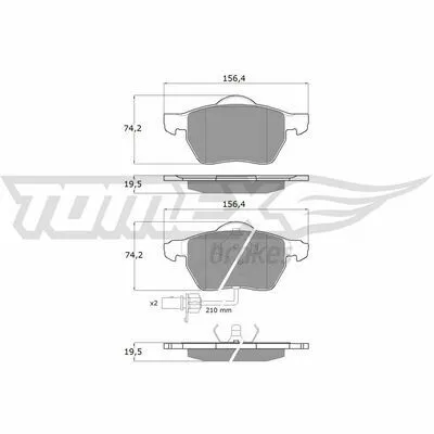 TOMEX BRAKES TX 13-13 Kit Pastiglie Freno, Freno a Disco Soddisfatti O Rimborsati