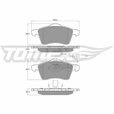 TOMEX BRAKES TX 13-911 Kit Pastiglie Freno, Freno a Disco Prezzo Di Fabbrica