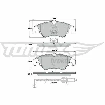 Esclusivo TOMEX BRAKES TX 17-13 Kit Pastiglie Freno, Freno a Disco