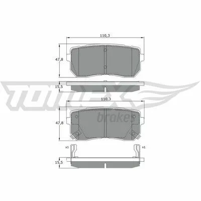 TOMEX BRAKES TX 17-50 Kit Pastiglie Freno, Freno a Disco Novità