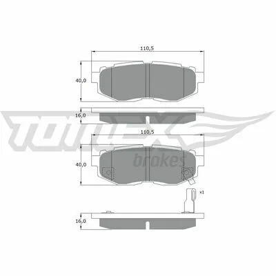 Prezzo Conveniente TOMEX BRAKES TX 17-66 Kit Pastiglie Freno, Freno a Disco