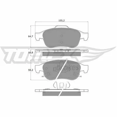 TOMEX BRAKES TX 18-18 Kit Pastiglie Freno, Freno a Disco Occasione Imperdibile