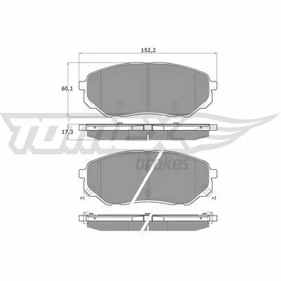 Prezzo Ridotto TOMEX BRAKES TX 18-28 Kit Pastiglie Freno, Freno a Disco