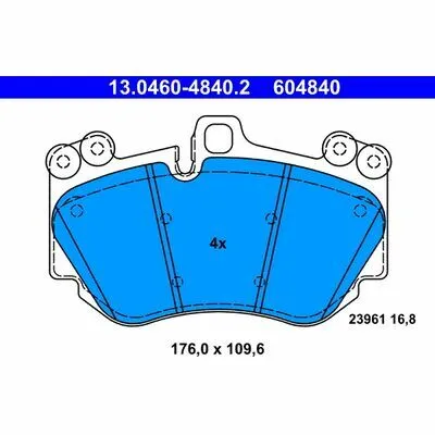 Consegna Rapida ATE 13.0460-4840.2 Kit Pastiglie Freno, Freno a Disco