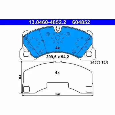 ATE 13.0460-4852.2 Kit Pastiglie Freno, Freno a Disco Spedito Oggi