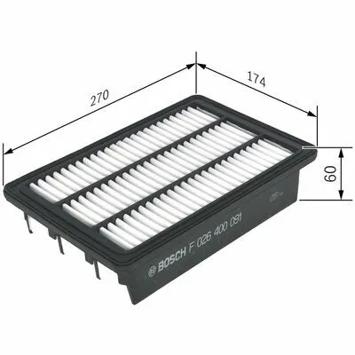 BOSCH F 026 400 091 Filtro Aria Ultime Pezzi