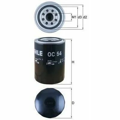 Offerta Lampo MAHLE OC 54 Filtro Olio