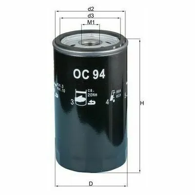 Popolare MAHLE OC 94 Filtro Olio