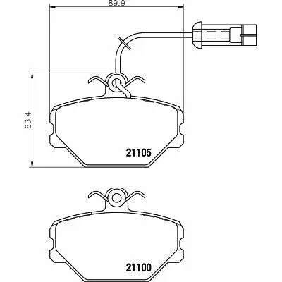 HELLA 8DB 355 006-191 Kit Pastiglie Freno, Freno a Disco Subito Disponibile