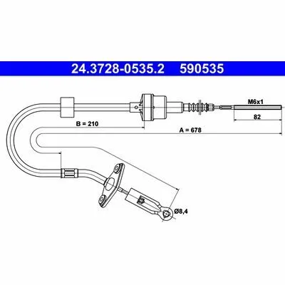 Offerta Limitata ATE 24.3728-0535.2 Cavo Comando, Comando Frizione