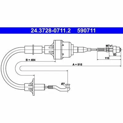 ATE 24.3728-0711.2 Cavo Comando, Comando Frizione Super Prezzo