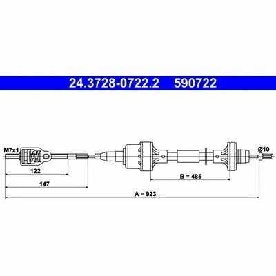 Pagamento Sicuro ATE 24.3728-0722.2 Cavo Comando, Comando Frizione