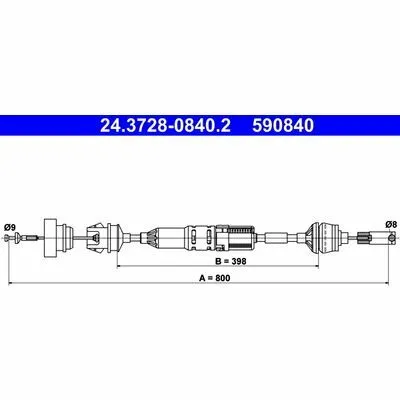 ATE 24.3728-0840.2 Cavo Comando, Comando Frizione Ultima Occasione