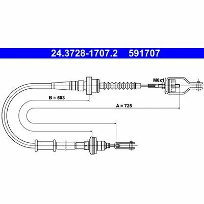 Spedizione Espresso ATE 24.3728-1707.2 Cavo Comando, Comando Frizione
