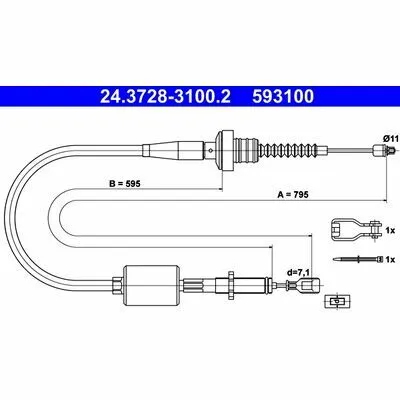 ATE 24.3728-3100.2 Cavo Comando, Comando Frizione Ultima Occasione
